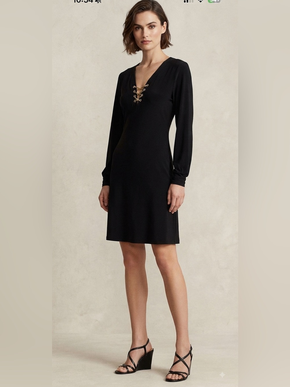 💕Emma & Michele Black Dress with Gold Accents